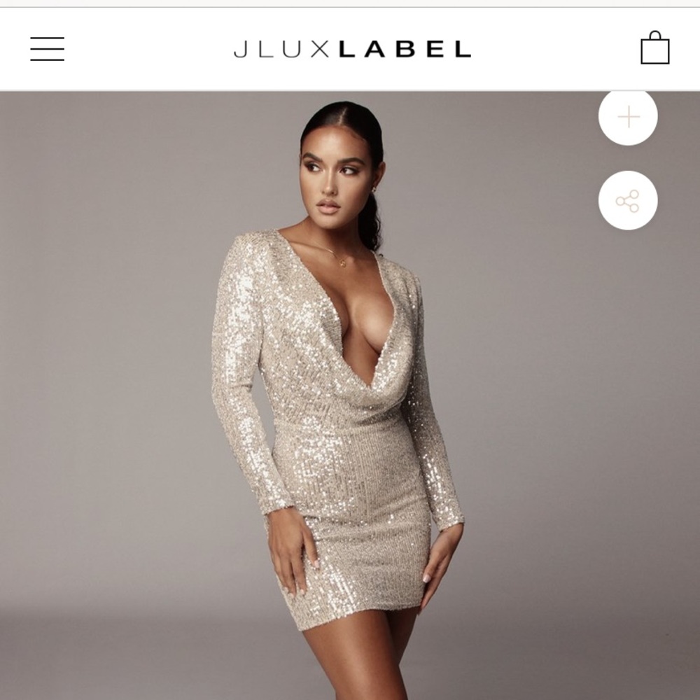 Silver sequin Bradshaw mini dress